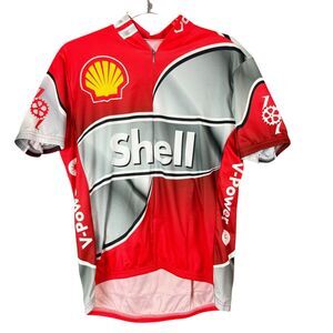 VOMax Cycling Bike Jersey Women XL "SHELL" Gasoline Red Orange 3/4 Zip Pockets